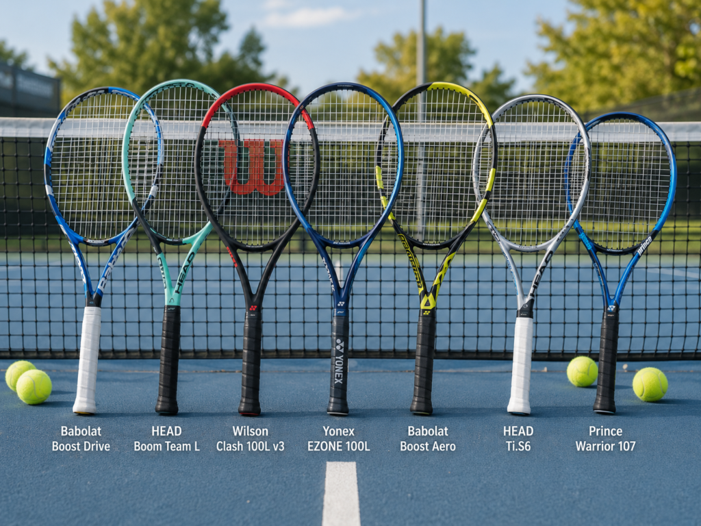 Best Lightweight Tennis Rackets - Yonex EZONE 100 racket on tennis court
